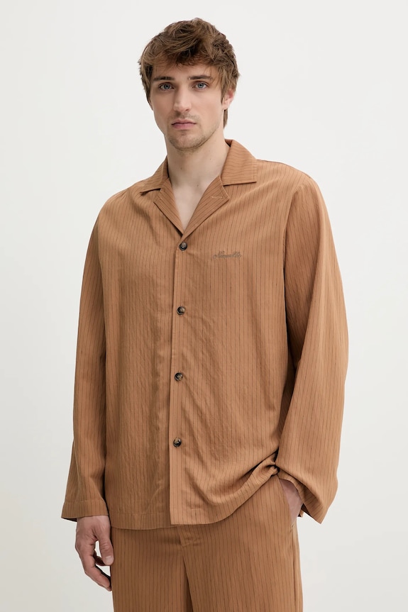 Nanushka shirt SHAUN Planet friendly brown NM25SSTP11575