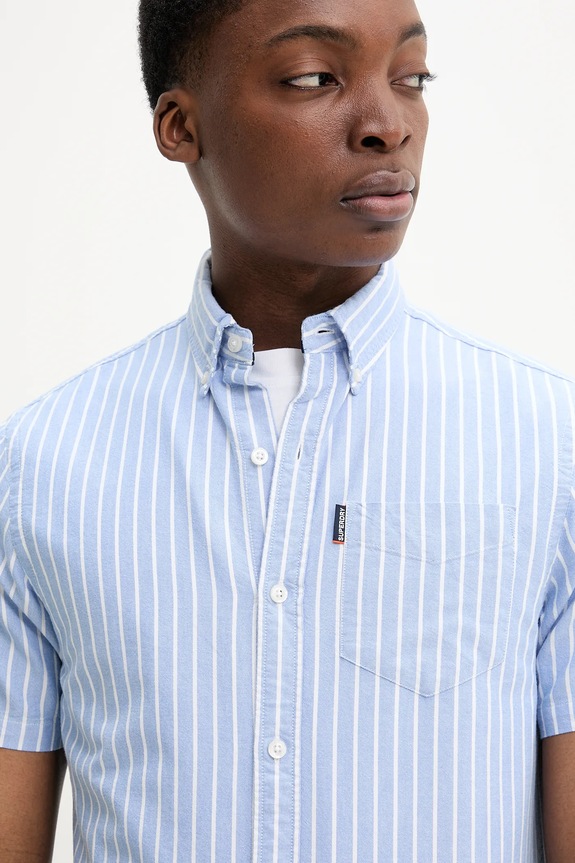 Superdry camicia in cotone blu M4010944A.D9J