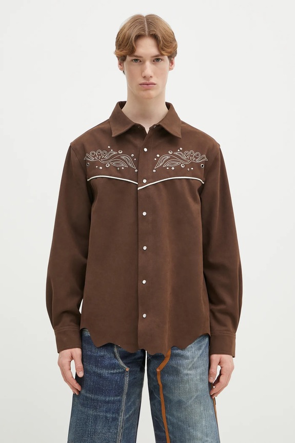 Andersson Bell koszula Lemmans Faux-Suede regular brązowy atb1237m