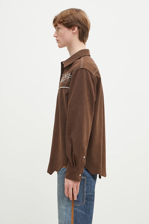 Andersson Bell koszula Lemmans Faux-Suede atb1237m brązowy SS25
