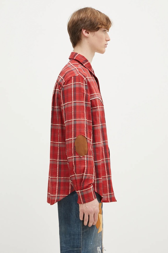 Andersson Bell camicia Noah Patch Check rosso atb1238m