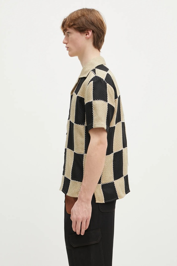 Πουκάμισο Andersson Bell Patchwork Open Collar atb1233m μπεζ SS25