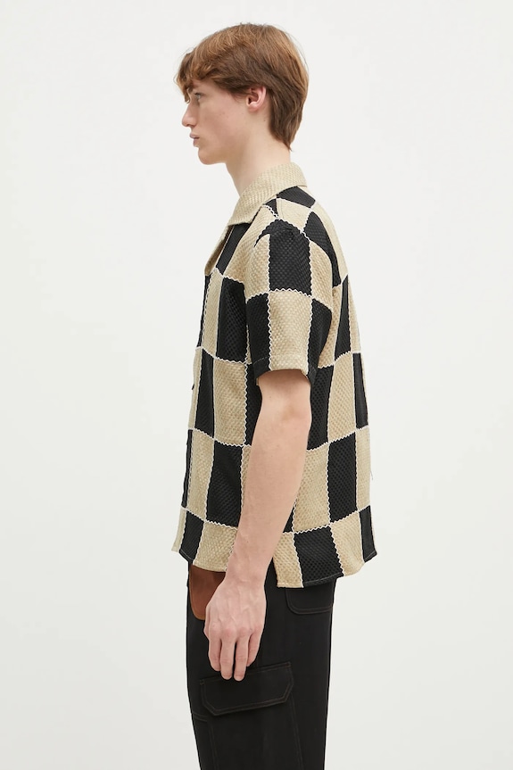 Πουκάμισο Andersson Bell Patchwork Open Collar atb1233m μπεζ SS25