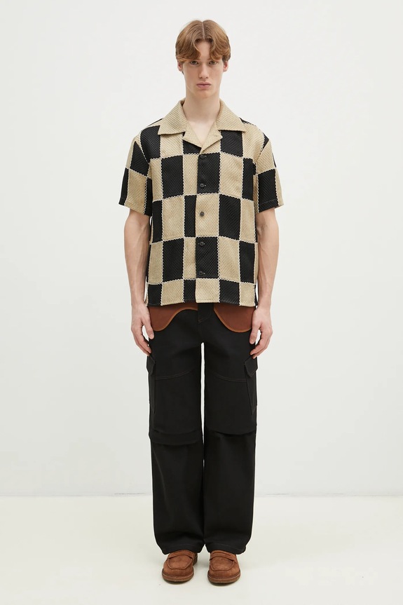 Πουκάμισο Andersson Bell Patchwork Open Collar atb1233m μπεζ