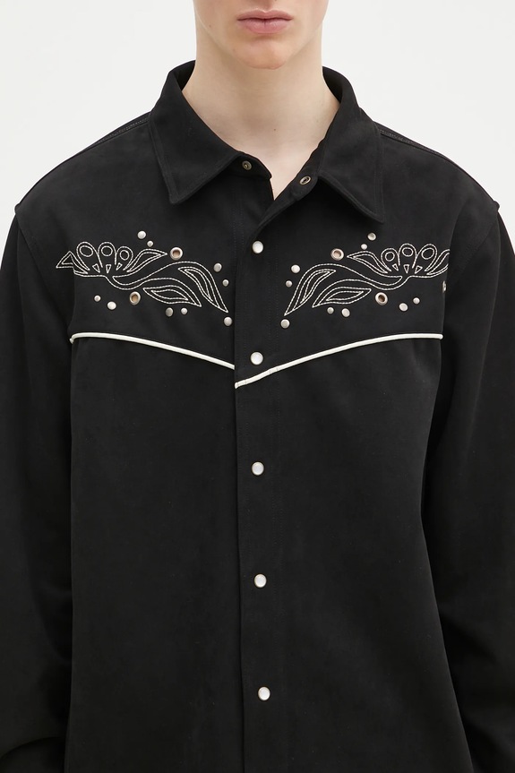 Andersson Bell camicia Lemmans Faux-Suede nero atb1236m