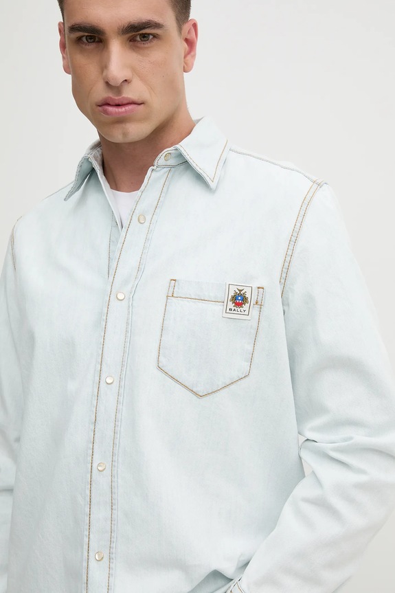 Bally camicia di jeans blu MSH02K
