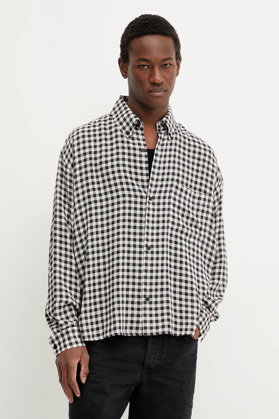 Won Hundred camicia a quadri nero 3550.14274