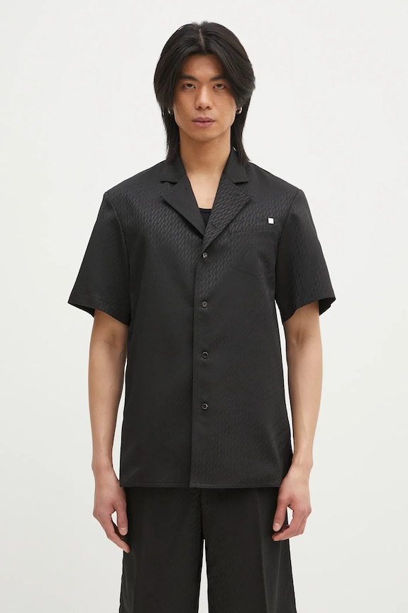 Calvin Klein Jeans camicia in misto lana Modest Ss Sh.Tonal J regolare nero O10HM506
