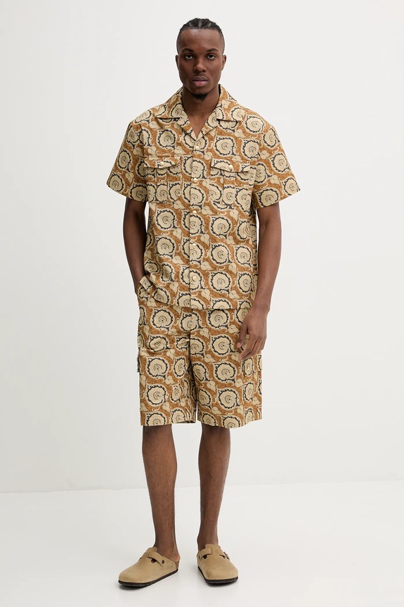 Bavlnená košeľa Drôle de Monsieur La Chemise Paisley G.SH203.CO189.MS hnedá SS25
