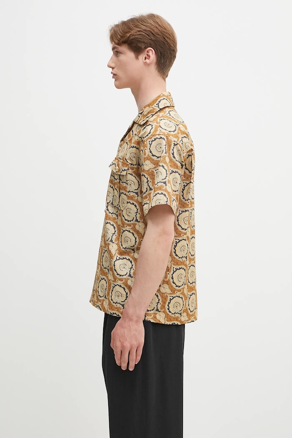 Памучна риза Drôle de Monsieur La Chemise Paisley G.SH203.CO189.MS кафяв SS25