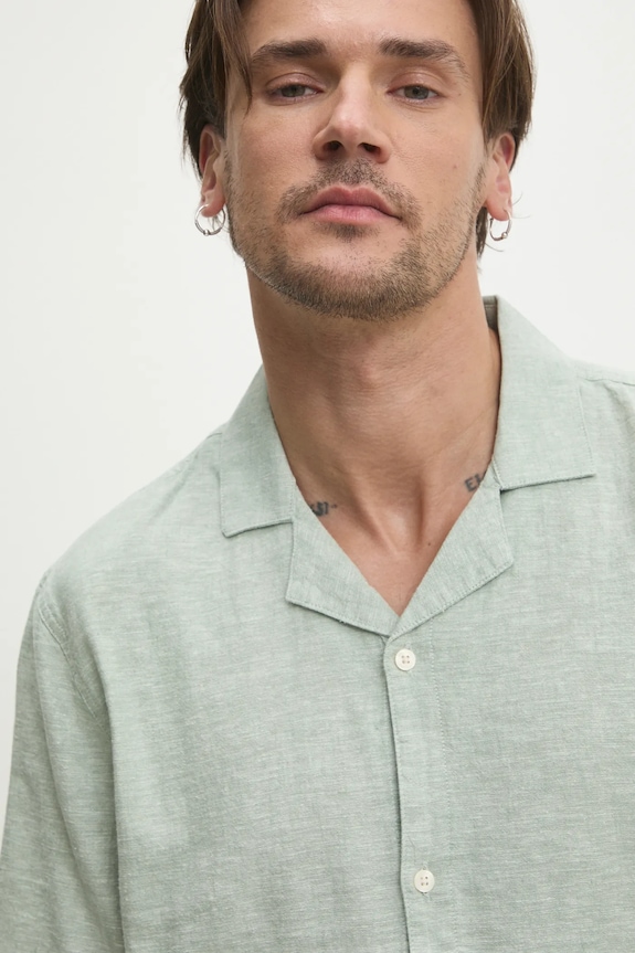 Hollister Co. camicia di lino verde KI325.5096.300