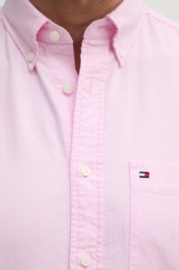 Tommy Hilfiger camasa din bumbac MW0MW36272 roz