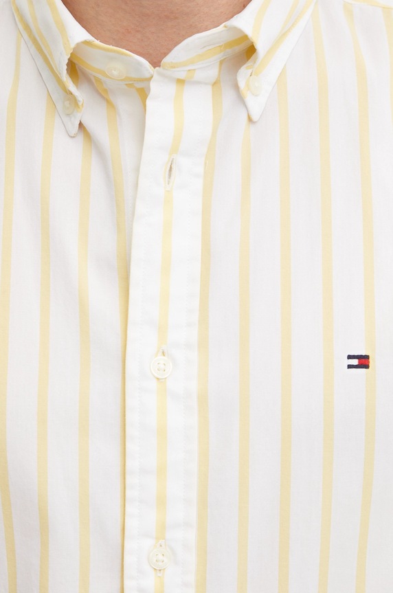 Βαμβακερό πουκάμισο Tommy Hilfiger MW0MW37551 κίτρινο