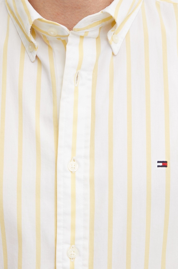 Βαμβακερό πουκάμισο Tommy Hilfiger MW0MW37551 κίτρινο
