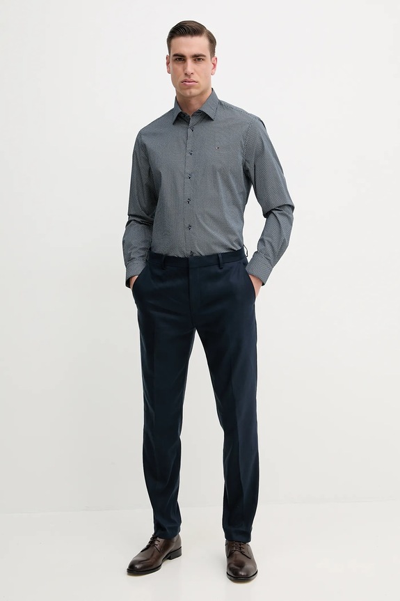 Pamučna košulja Tommy Hilfiger MW0MW38960 mornarsko plava SS25