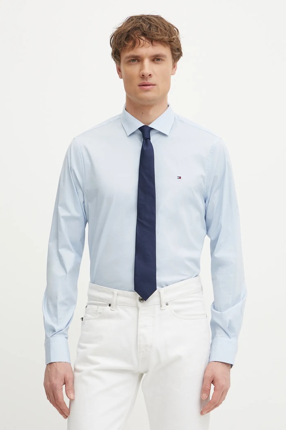 Košile Tommy Hilfiger slim modrá MW0MW39279