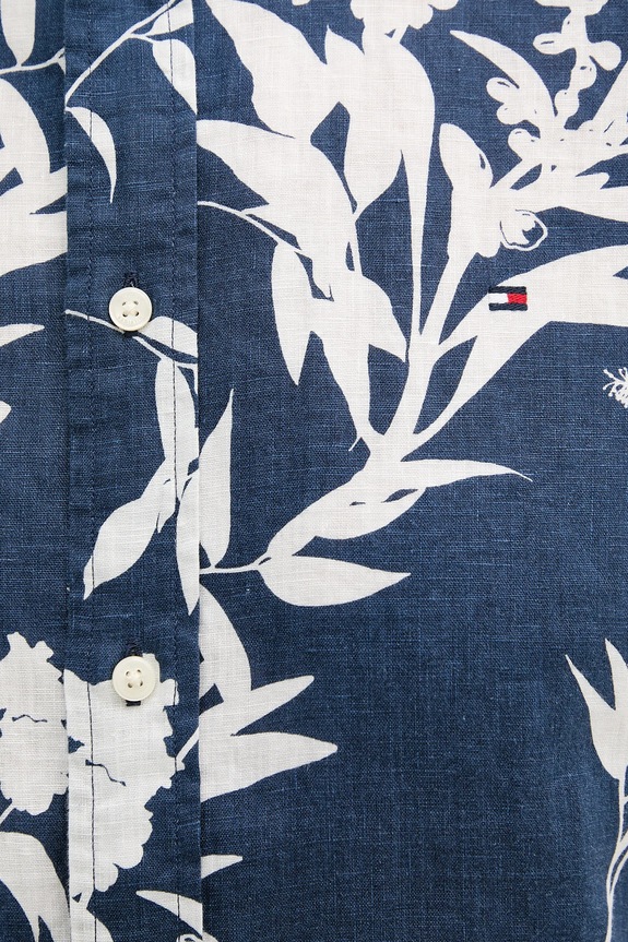 Tommy Hilfiger cămașă de in MW0MW38586 bleumarin