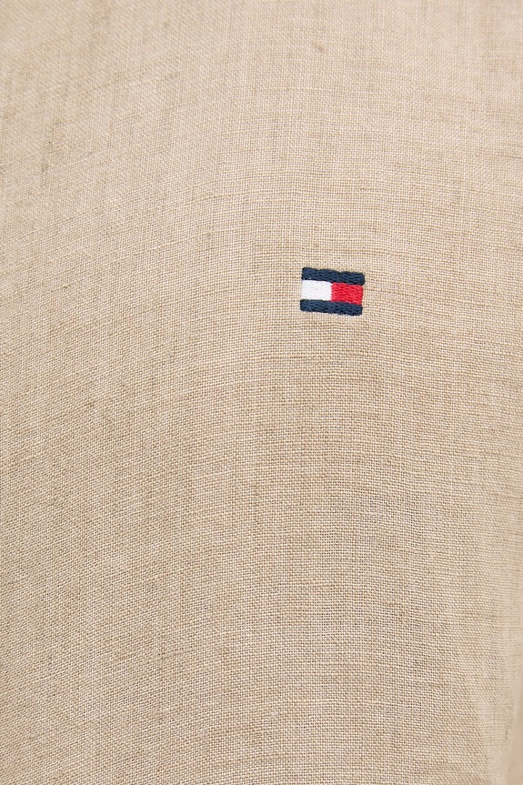 Tommy Hilfiger πουκάμισο ανδρικό λινό MW0MW39271 μπεζ