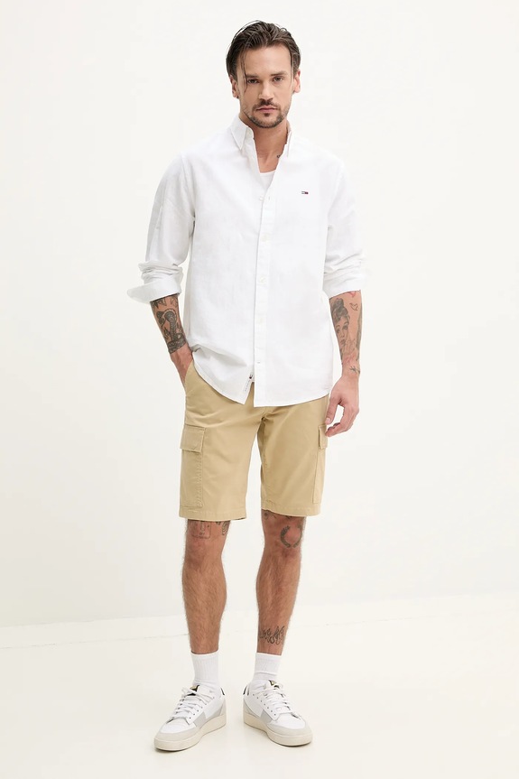Πουκάμισο Tommy Jeans DM0DM20875 λευκό SS25