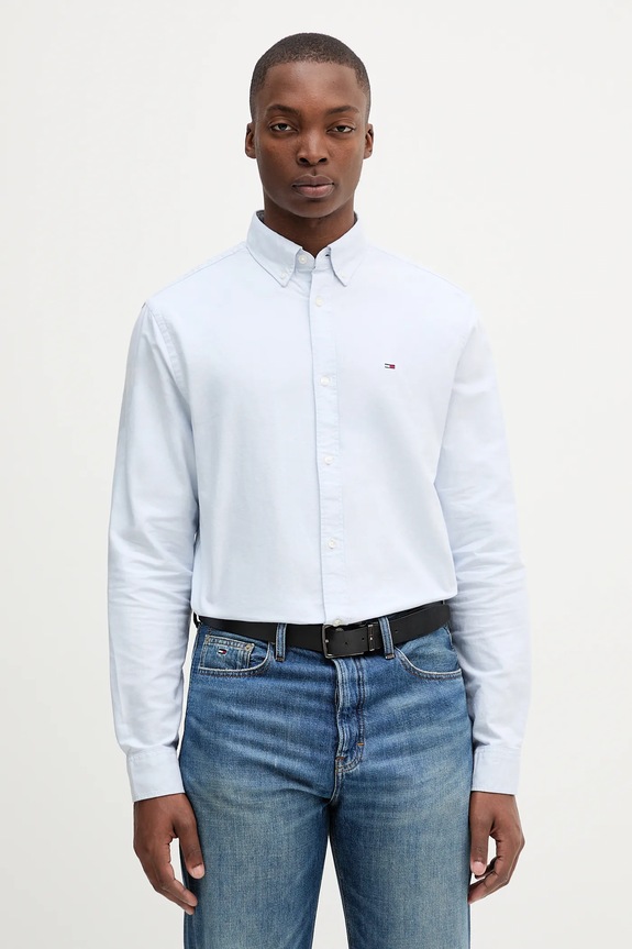 Tommy Jeans košulja muška od pamuka plava DM0DM21298