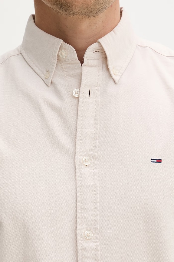 Tommy Jeans koszula męska bawełniana DM0DM21298 beżowy