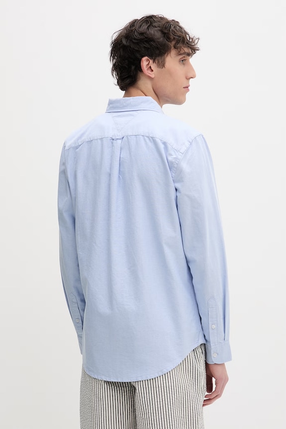 Îmbrăcăminte Tommy Jeans cămașă pentru bărbați din bumbac DM0DM21298 albastru