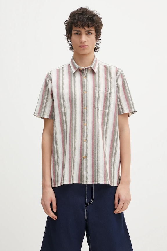Barbour pamut ing Barbour Lipton Striped S/S Relaxed Fit Shirt pamut zöld MSH5600