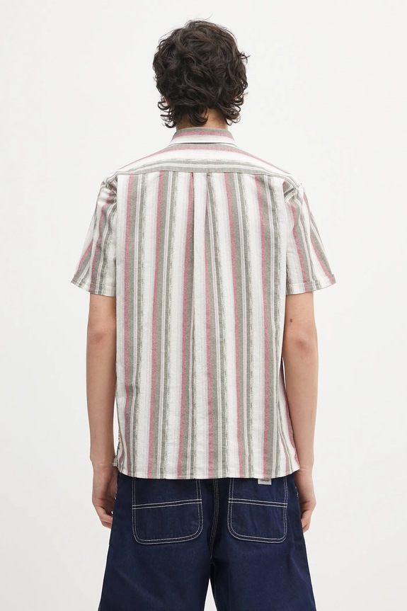 Ruházat Barbour pamut ing Barbour Lipton Striped S/S Relaxed Fit Shirt MSH5600 zöld
