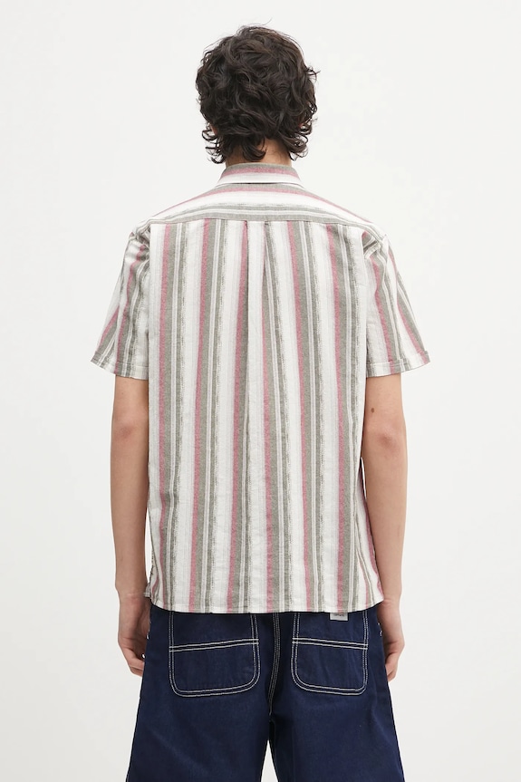Ruházat Barbour pamut ing Barbour Lipton Striped S/S Relaxed Fit Shirt MSH5600 zöld