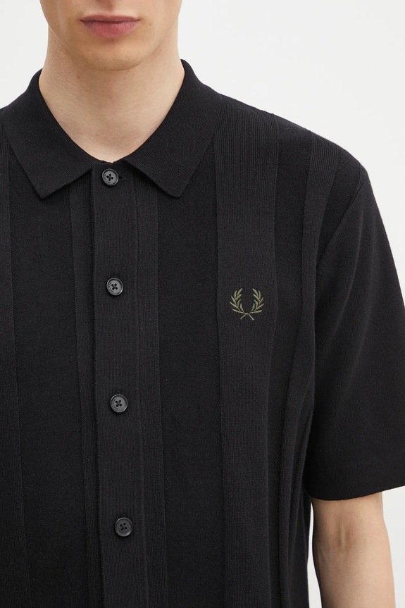 Fred Perry cotton shirt black K9727.102