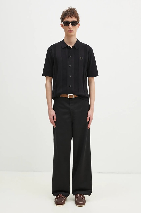 Fred Perry cotton shirt K9727.102 black