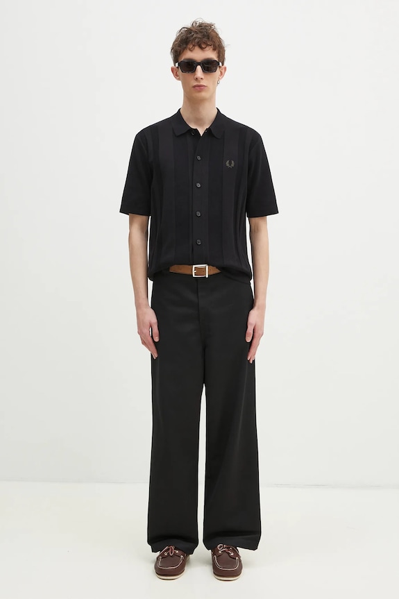 Fred Perry cotton shirt K9727.102 black