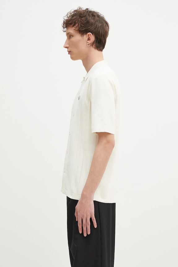 Fred Perry cotton shirt K9727.560 beige SS25