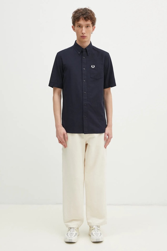 Fred Perry cotton shirt M8730.608 navy