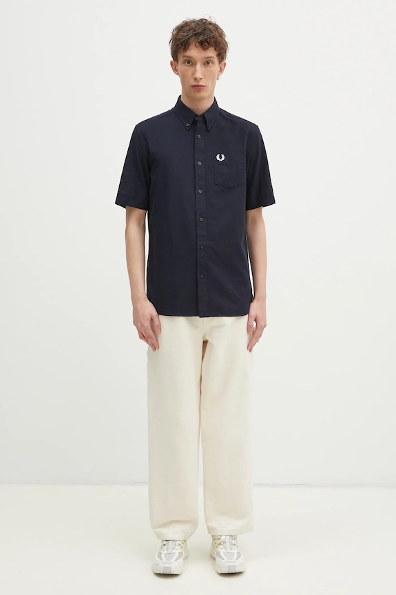 Fred Perry cotton shirt M8730.608 navy