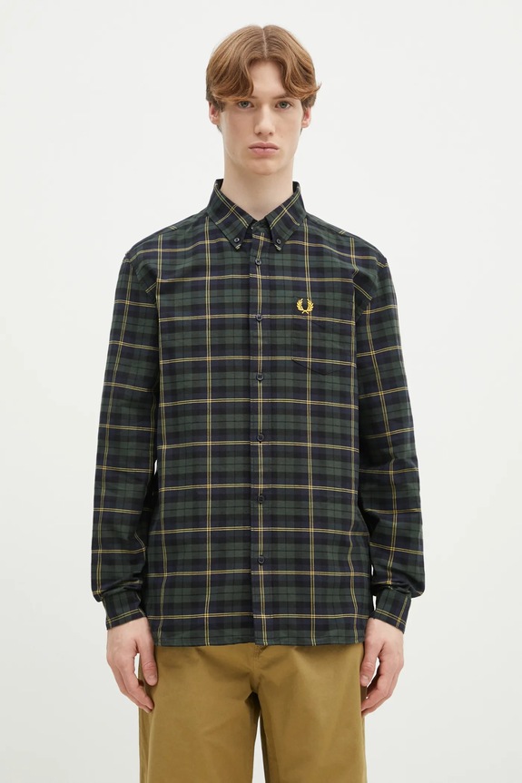 Fred Perry cotton shirt cotton navy M9621.608