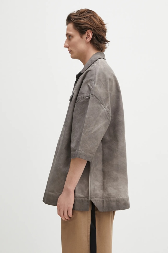 Rick Owens DRKSHDW cotton shirt Magnum Tommy DU01E3290.CVS gray SS25