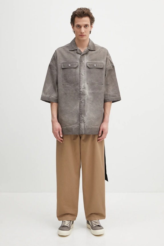 Rick Owens DRKSHDW cotton shirt Magnum Tommy DU01E3290.CVS gray