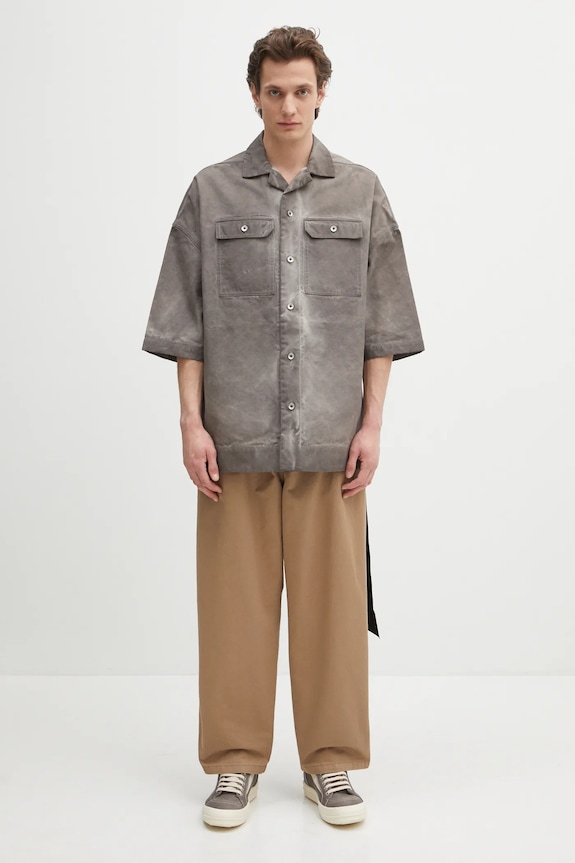 Rick Owens DRKSHDW cotton shirt Magnum Tommy DU01E3290.CVS gray