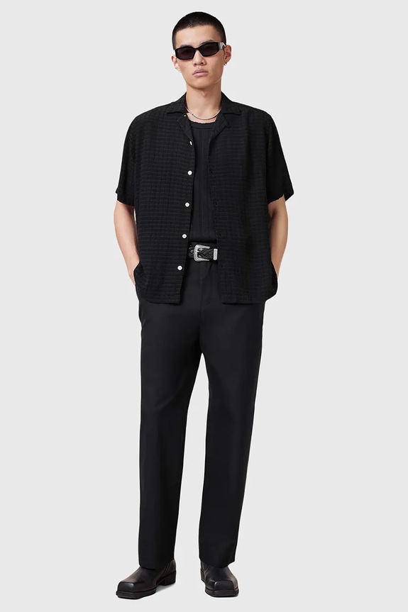 Košeľa AllSaints MADIN čierna M038SC