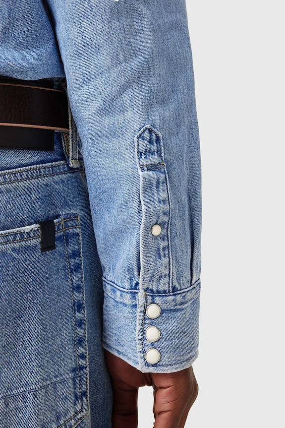 Odzież AllSaints koszula jeansowa MACGOWAN M050SC niebieski