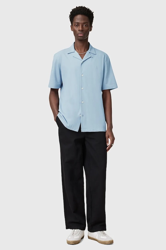 AllSaints férfi pamut ing HUDSON M081SA kék