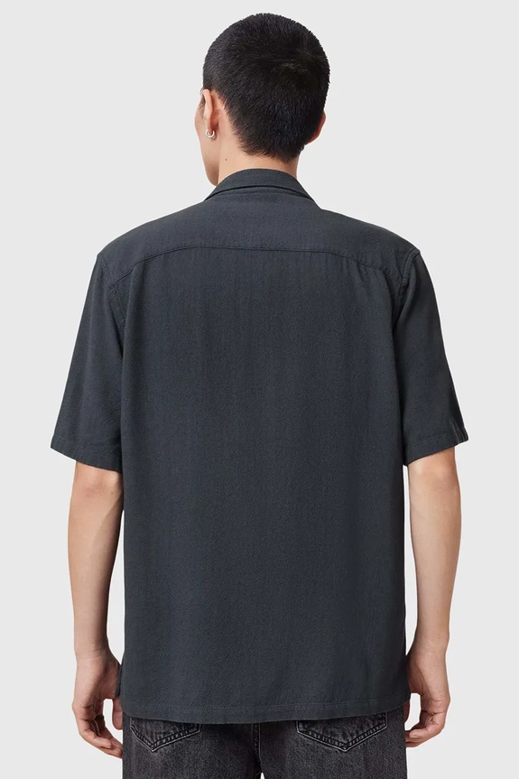Îmbrăcăminte AllSaints camasa din amestec de in CUDI M052SC albastru