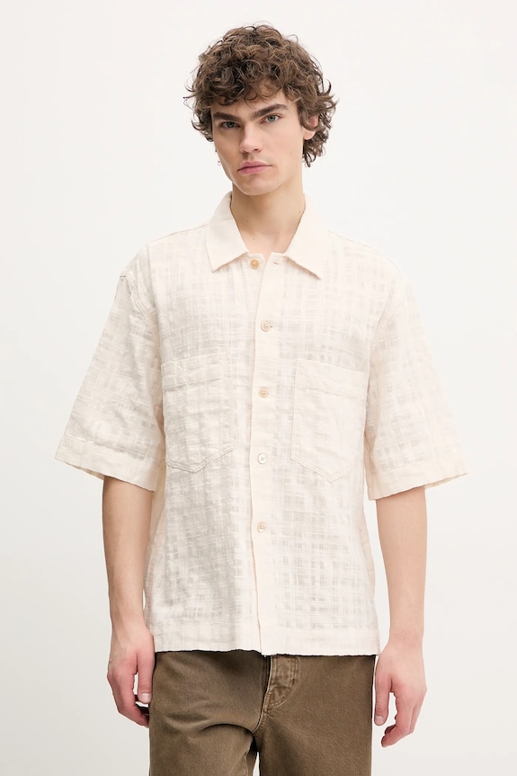 Sunflower camicia in cotone semplice beige 1255.SFR
