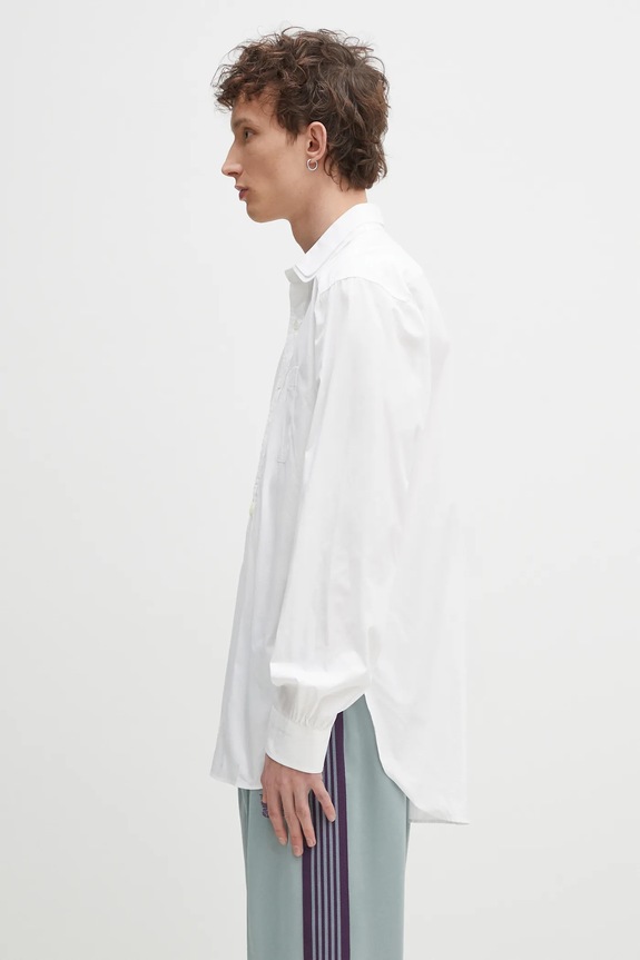Needles camicia in cotone Double Round Collar EDW QV294 bianco SS25