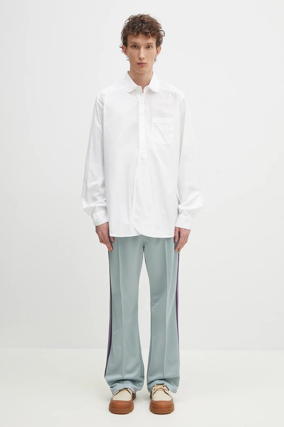 Needles camicia in cotone Double Round Collar EDW QV294 bianco
