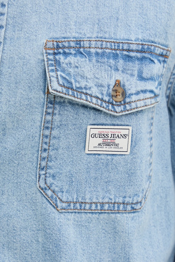 Guess Jeans cămașă din bumbac M5GH56.D5M82 albastru