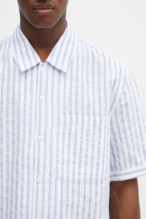 Бавовняна сорочка Axel Arigato Lido Striped Shirt блакитний A2908001