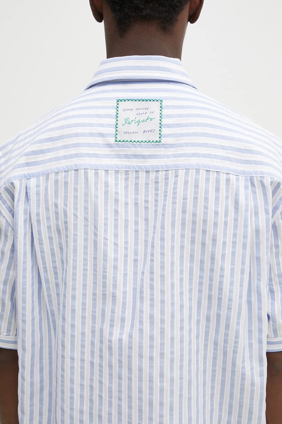 Бавовняна сорочка Axel Arigato Lido Striped Shirt A2908001 блакитний