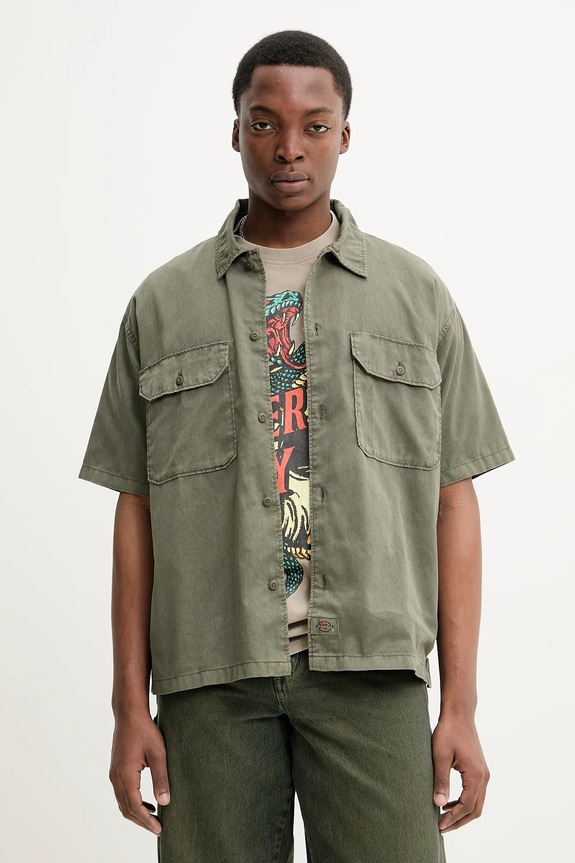 Dickies camicia corta verde DK0A4Z7QMGR1